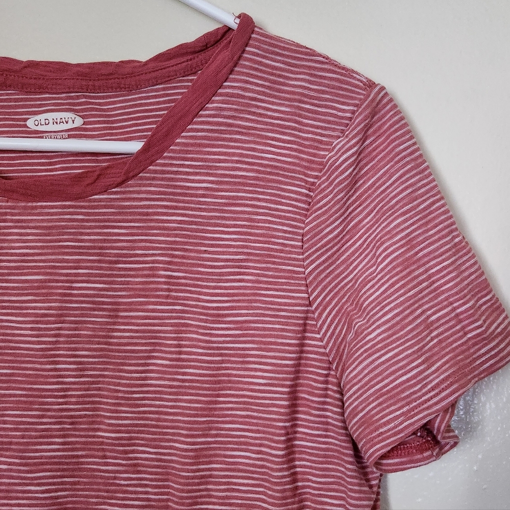 Pink Striped Short Sleeve Tee